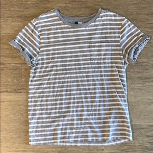Divided Gray/White Striped Short sleeve t-shirt